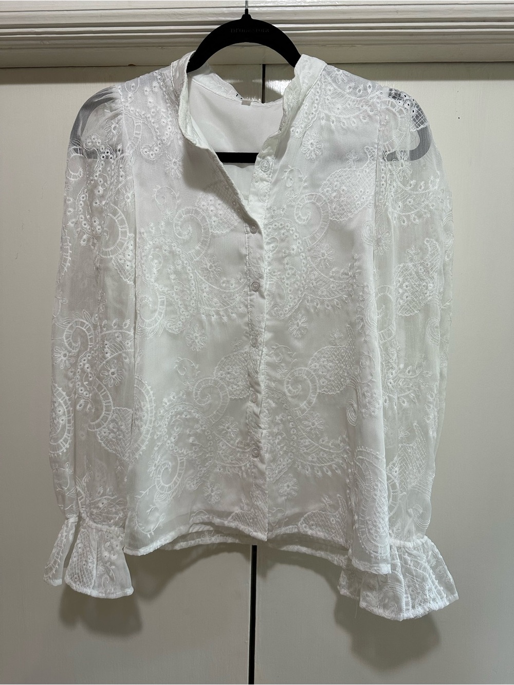 TCEC Embroidered Button-down Blouse
